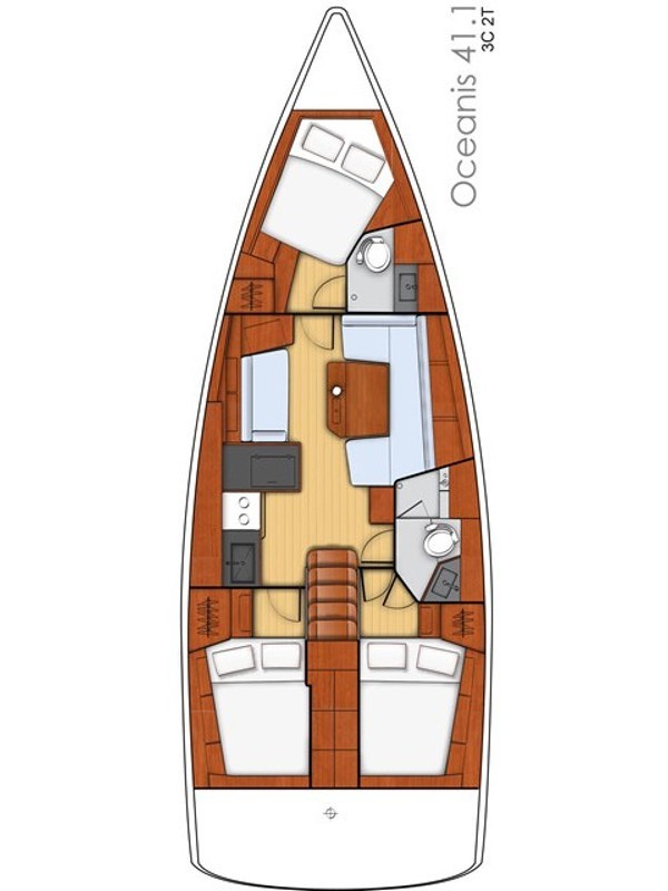 Rzut jachtu Oceanis 41.1 Dalmatinka