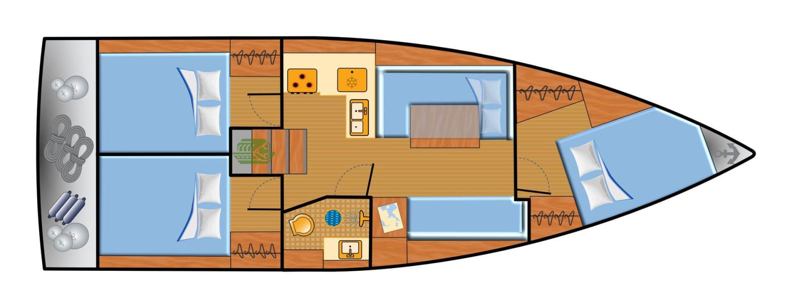 Rzut jachtu Sun Odyssey 380 Merle
