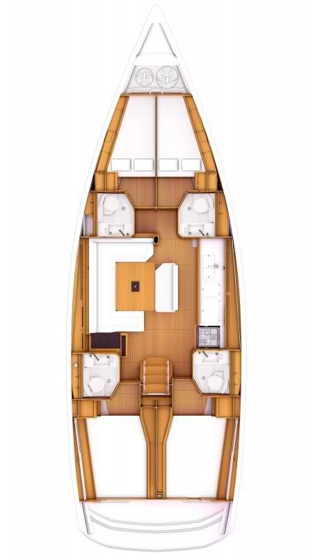 Rzut jachtu Sun Odyssey 479 Amfitriti