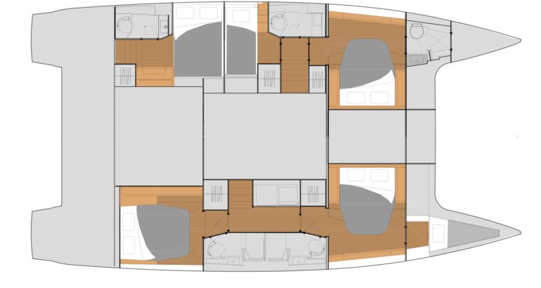 Rzut jachtu Fountaine Pajot Tanna 47 Blue Vibes