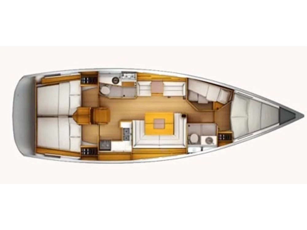Rzut jachtu Sun Odyssey 439 BLUE SWAN