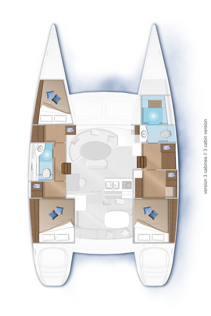 Rzut jachtu Lagoon 380 Saint Blue