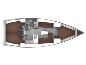 Rzut jachtu Bavaria Cruiser 37 Marlo