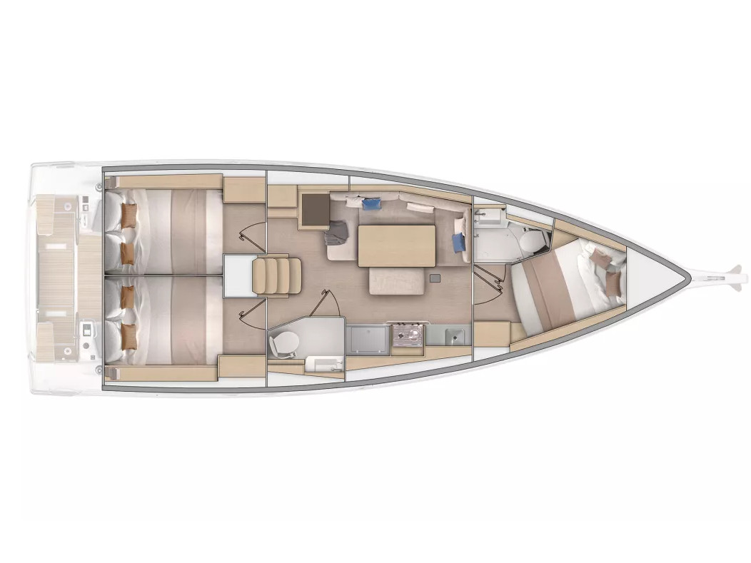 Rzut jachtu Oceanis 37.1 Mercator