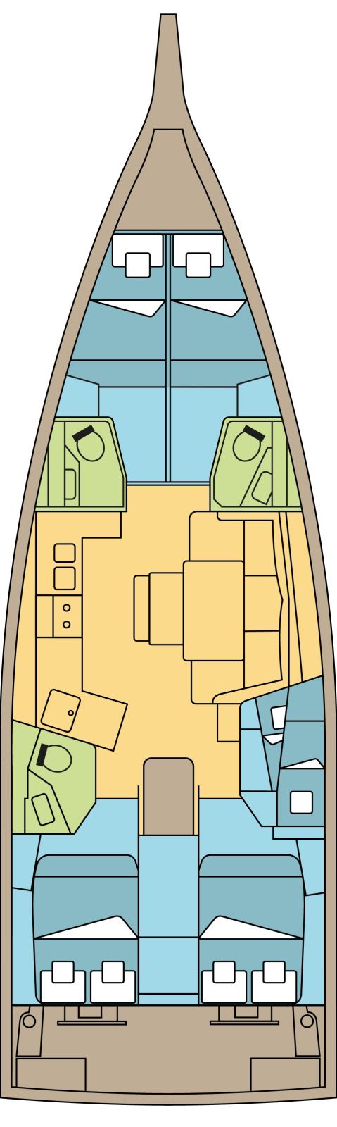 Rzut jachtu Oceanis 47 SOVEREIGN
