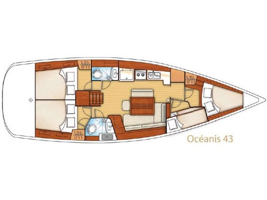 Rzut jachtu Oceanis 43 Seacret