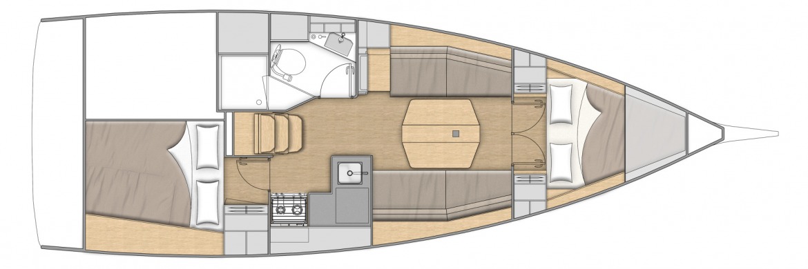 Rzut jachtu Oceanis 34.1 Aria