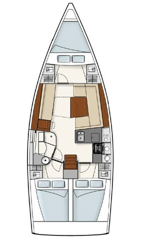 Rzut jachtu Hanse 385 Capriccio