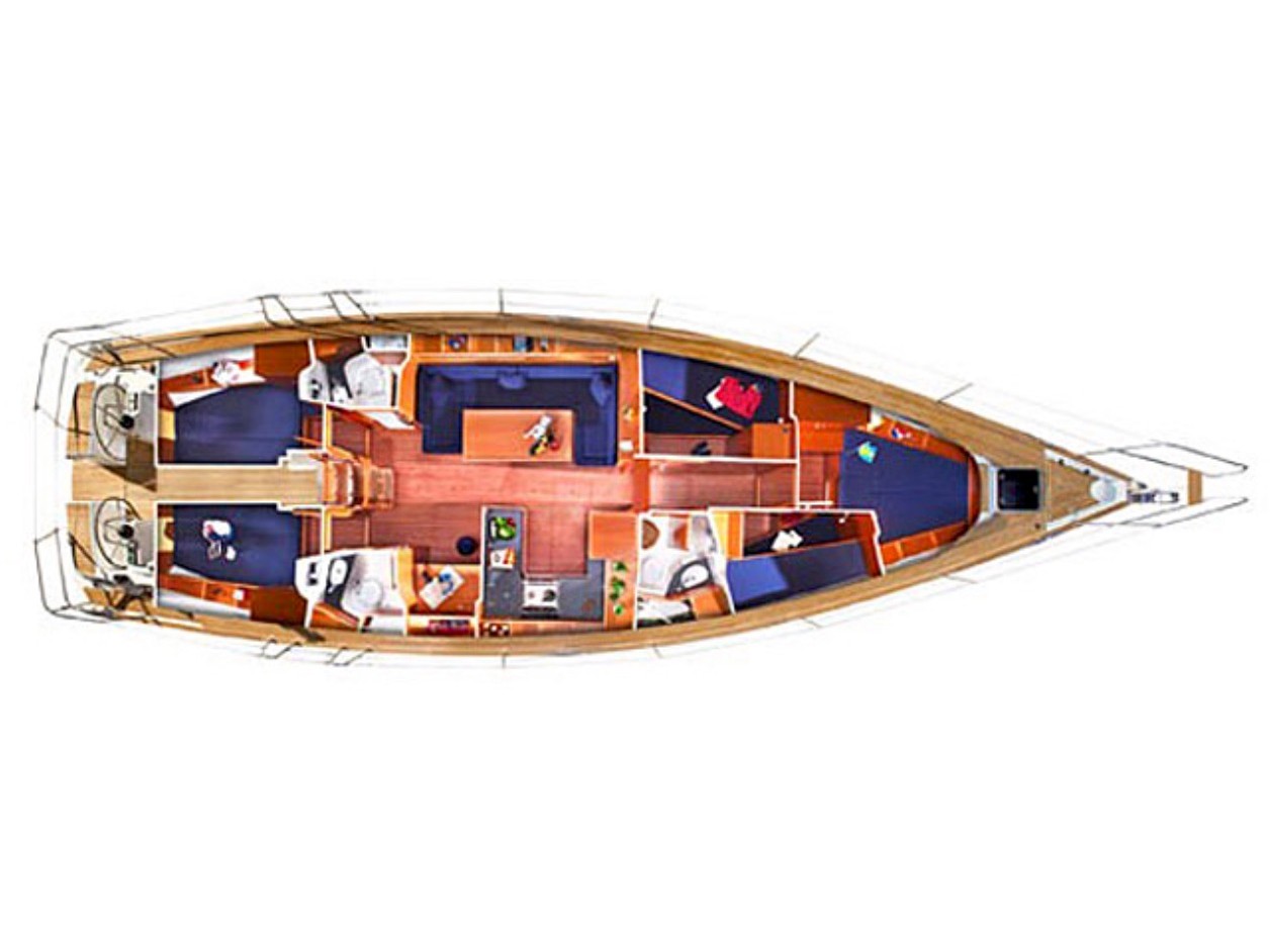 Rzut jachtu Bavaria 51 Cruiser Sea You