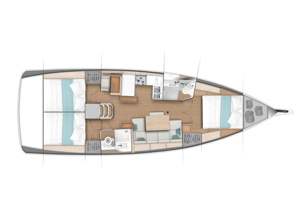 Rzut jachtu Sun Odyssey 440 Almanzor