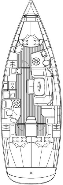 Rzut jachtu Bavaria 39 Cruiser Anna Maria