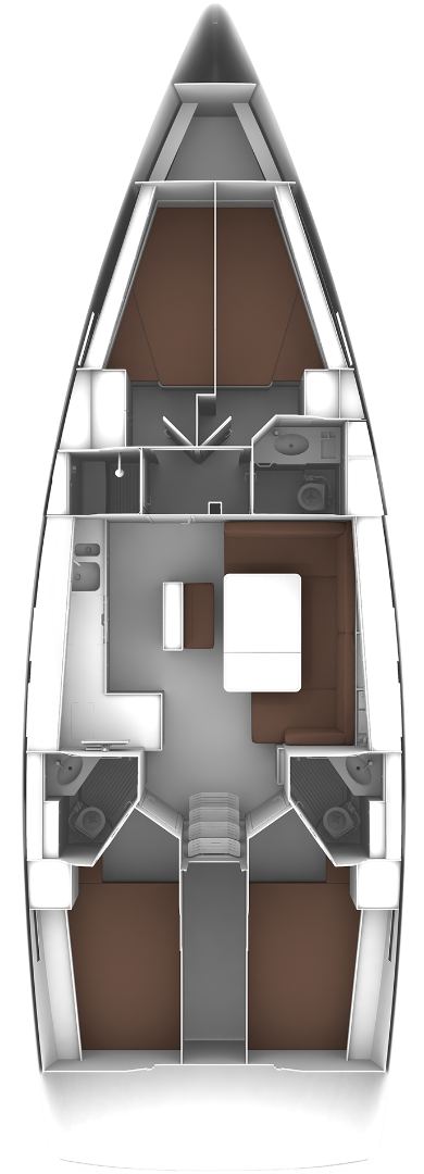 Rzut jachtu Bavaria Cruiser 46 Simba