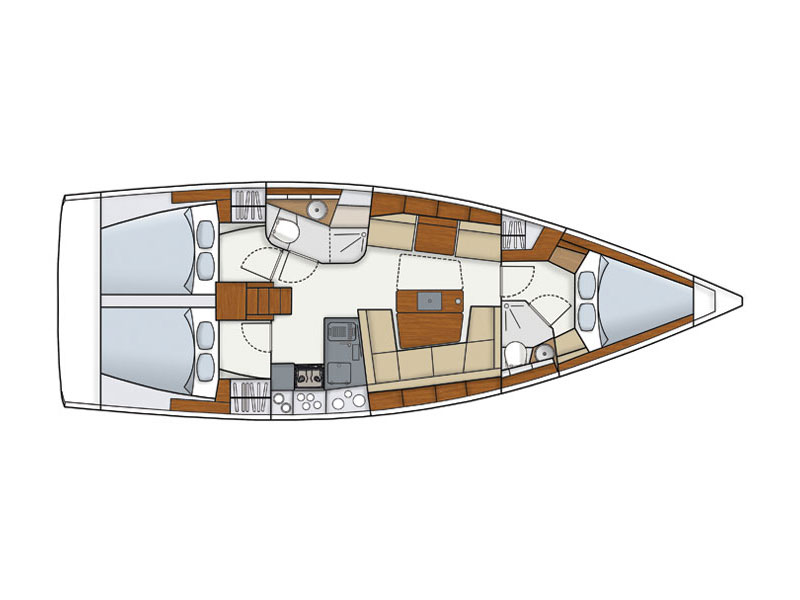 Rzut jachtu Hanse 415 Talia - Solar Panel