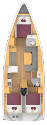 Rzut jachtu Bavaria C42 Relax