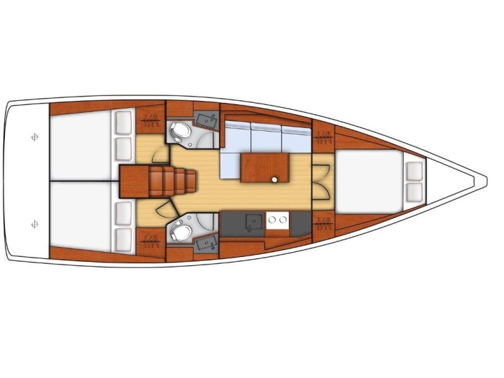 Rzut jachtu Oceanis 38 ARSEN