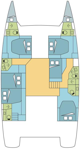 Rzut jachtu Fountaine Pajot Saba 50 Waterloo