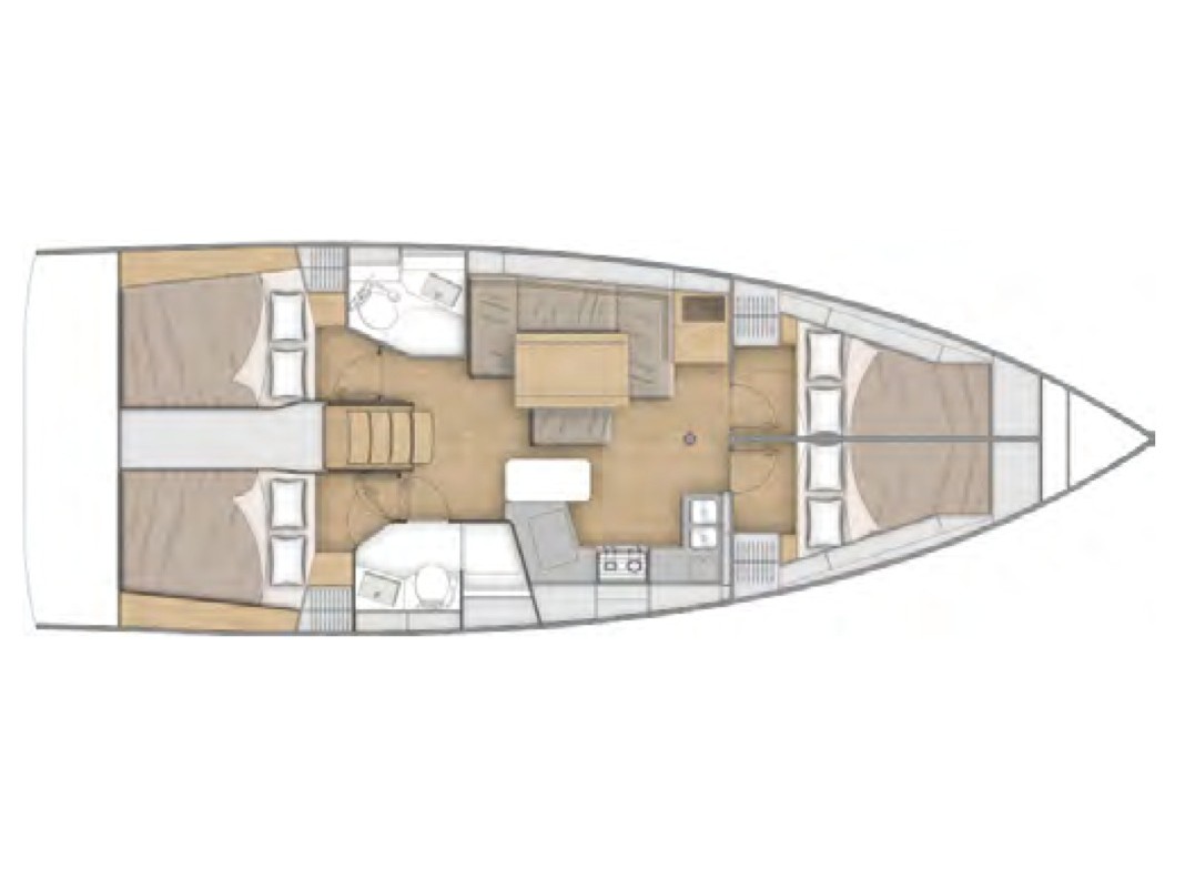 Rzut jachtu Oceanis 40.1 Hermes - Comfort line