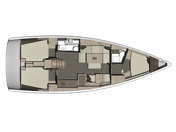 Rzut jachtu Dufour 410 Grand Large Freedom