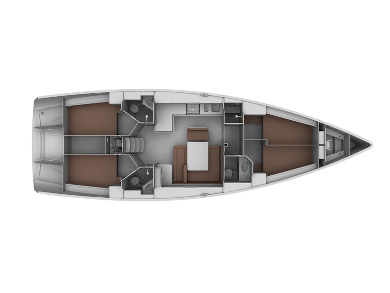 Rzut jachtu Bavaria Cruiser 45 Akilina