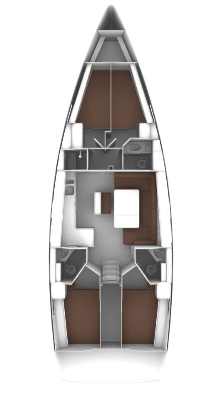 Rzut jachtu Bavaria Cruiser 46 Delphina