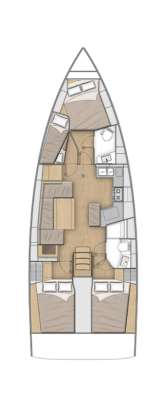 Rzut jachtu Oceanis 40.1 Magnum