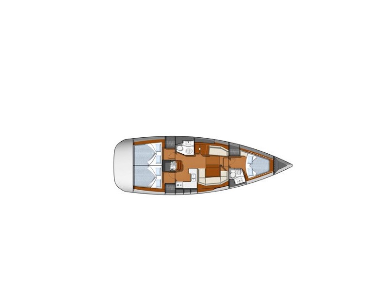 Rzut jachtu Sun Odyssey 42 i Benoit