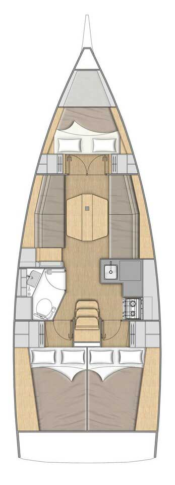 Rzut jachtu Oceanis 34.1 Vrubel