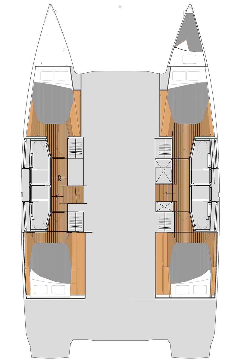 Rzut jachtu Fountaine Pajot Elba 45 Be Nauti