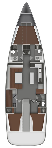 Rzut jachtu Bavaria Cruiser 55 Little Secret