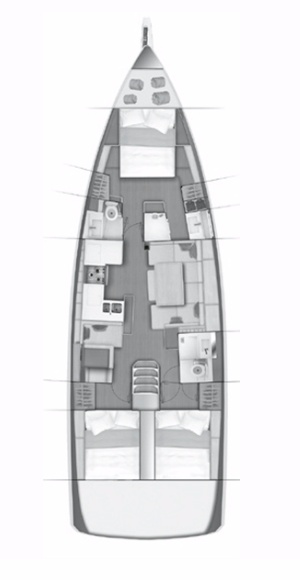 Rzut jachtu Sun Odyssey 490 Hakuna Matata IV