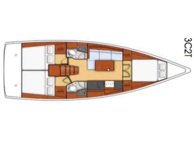 Rzut jachtu Oceanis 38.1 Dani