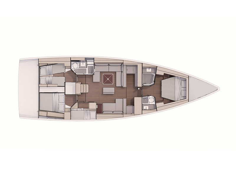 Rzut jachtu Dufour 530 Vita