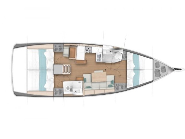 Rzut jachtu Sun Odyssey 440 PROUD MARY