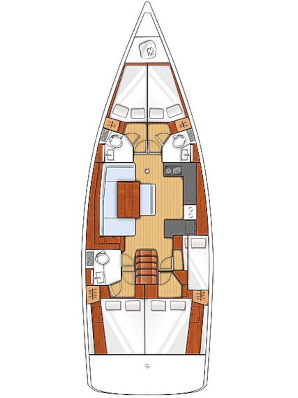 Rzut jachtu Oceanis 48 Dima I