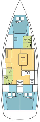 Rzut jachtu Sun Odyssey 439 UTRILLO