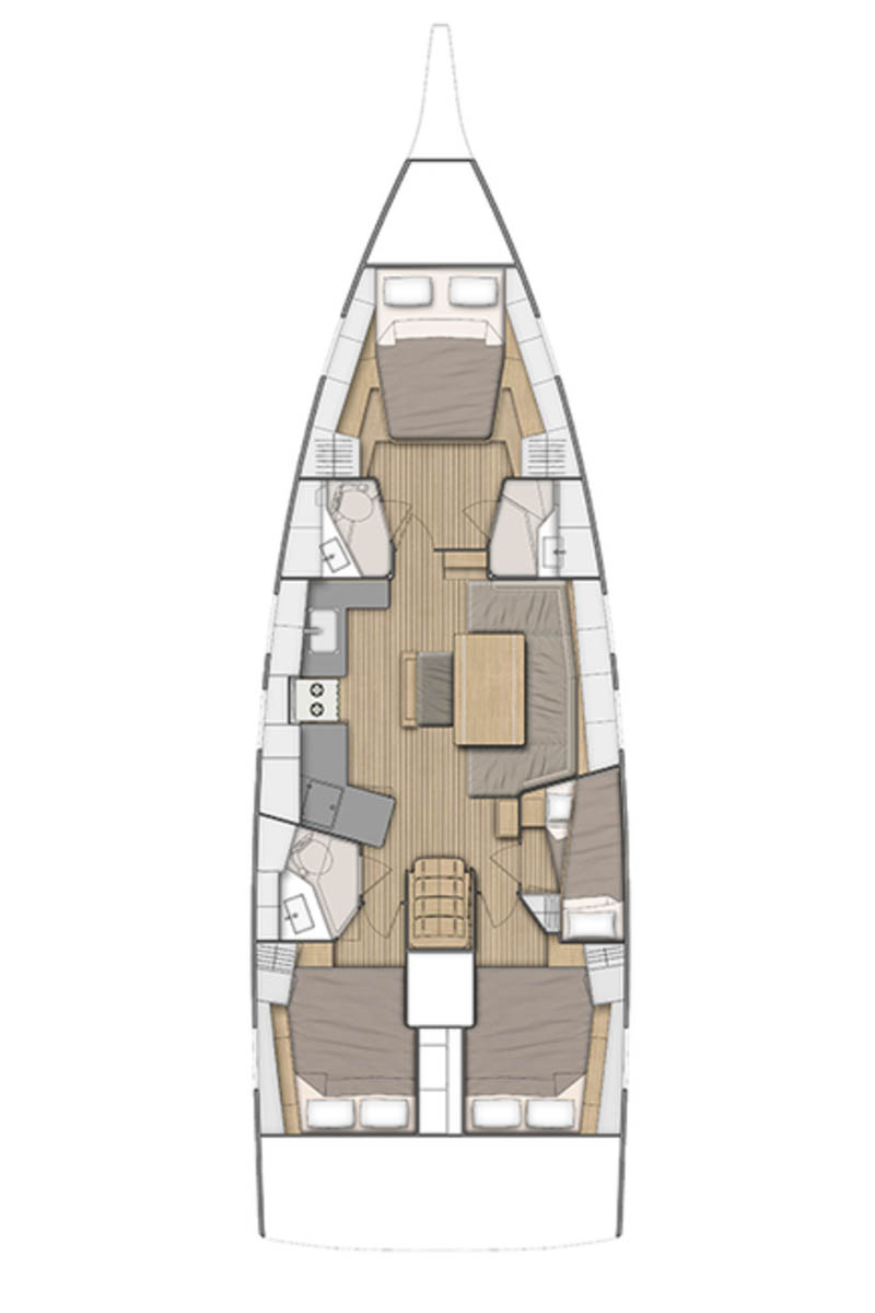 Rzut jachtu Oceanis 46.1 Sine Cura III 3136