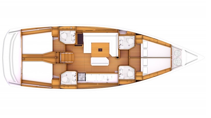 Rzut jachtu Sun Odyssey 479 Azzurra
