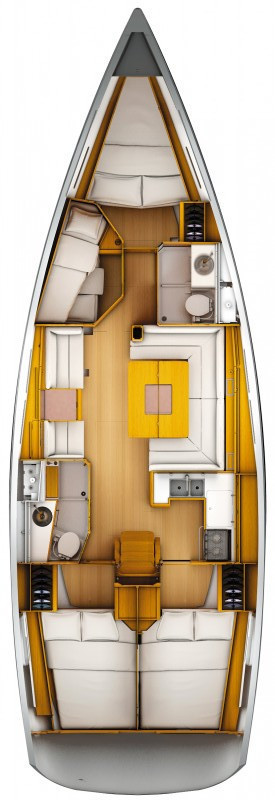 Rzut jachtu Sun Odyssey 449 SUCHON