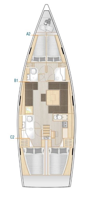 Rzut jachtu Hanse 458 Apple
