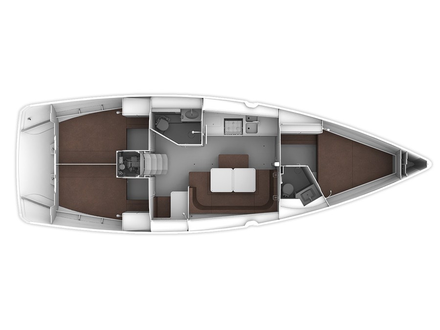 Rzut jachtu Bavaria Cruiser 41 MH 63