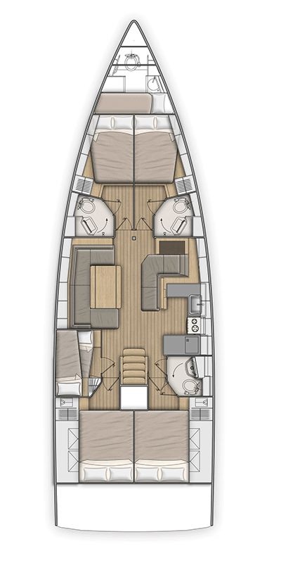Rzut jachtu Oceanis 51.1 Libery