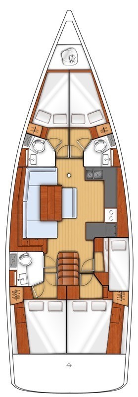 Rzut jachtu Oceanis 48 COSMOLEDO