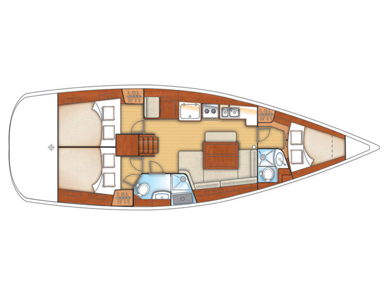 Rzut jachtu Oceanis 40 Arietta