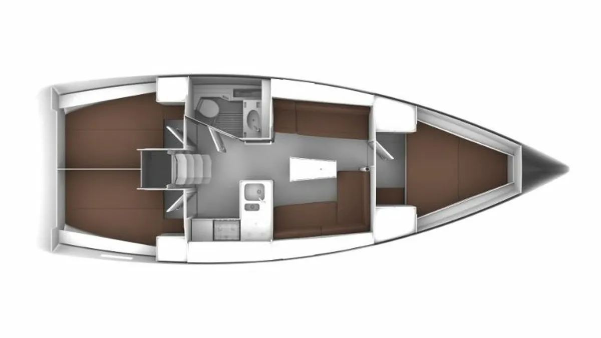 Rzut jachtu Bavaria Cruiser 37 Hana