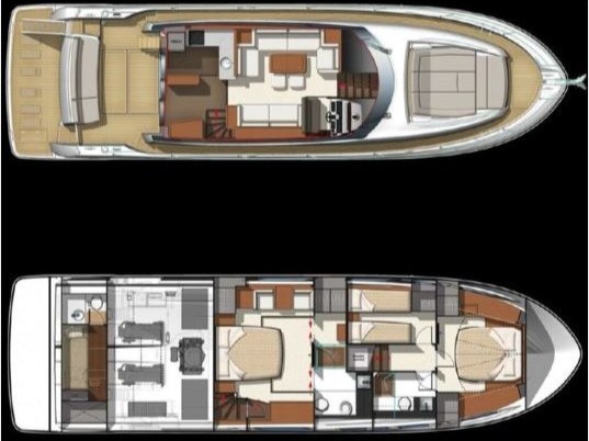 Rzut jachtu Prestige 550 Fly Very Bery