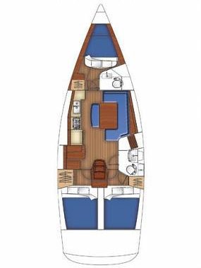 Rzut jachtu Oceanis 40 Violet