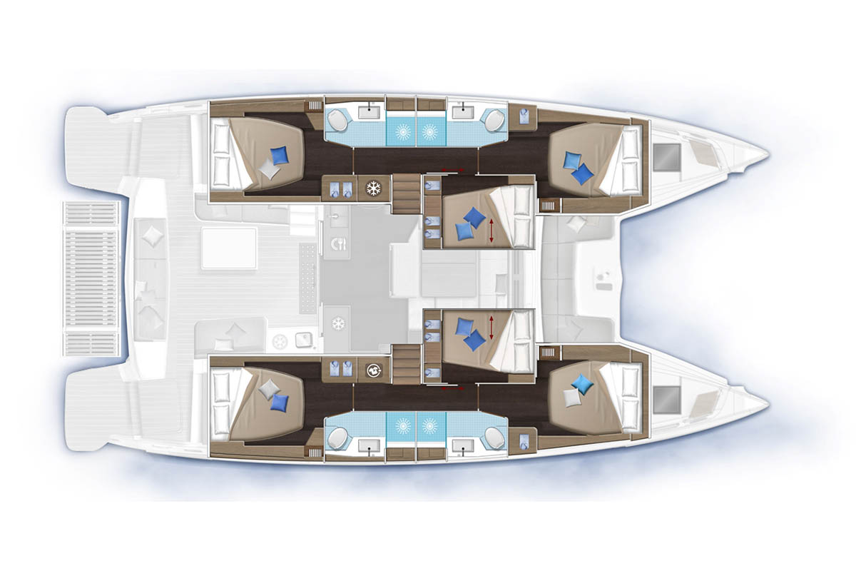 Rzut jachtu Lagoon 51 Sapphire Seas