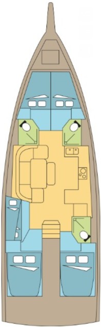 Rzut jachtu Sun Odyssey 455 LA NENA