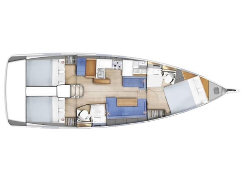 Rzut jachtu Sun Odyssey 410 Verdejo (Majorca)