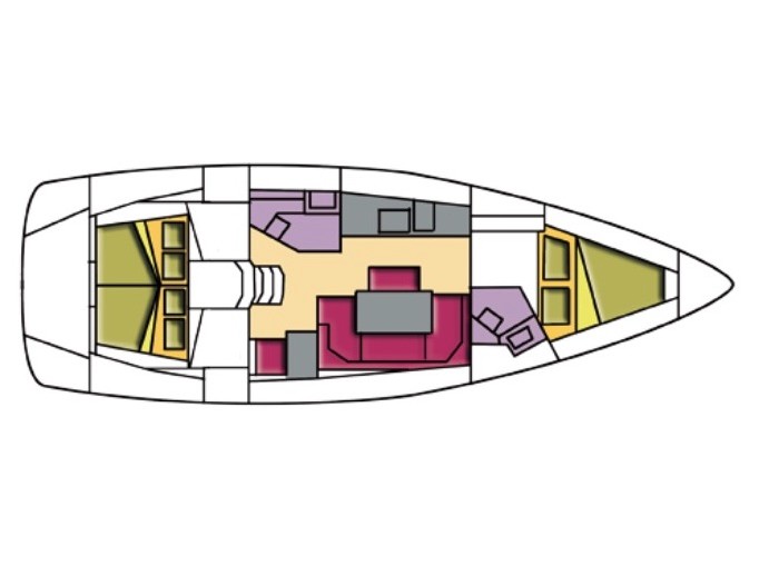 Rzut jachtu Bavaria Cruiser 41 Alioth